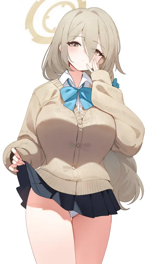 Akane wearing a short skirt [Blue Archive]