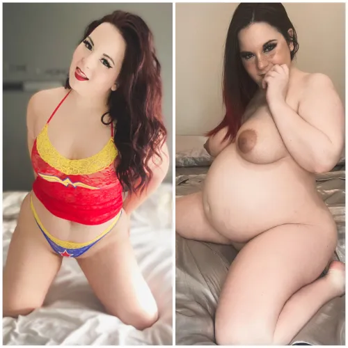 Before vs 7 months pregnant