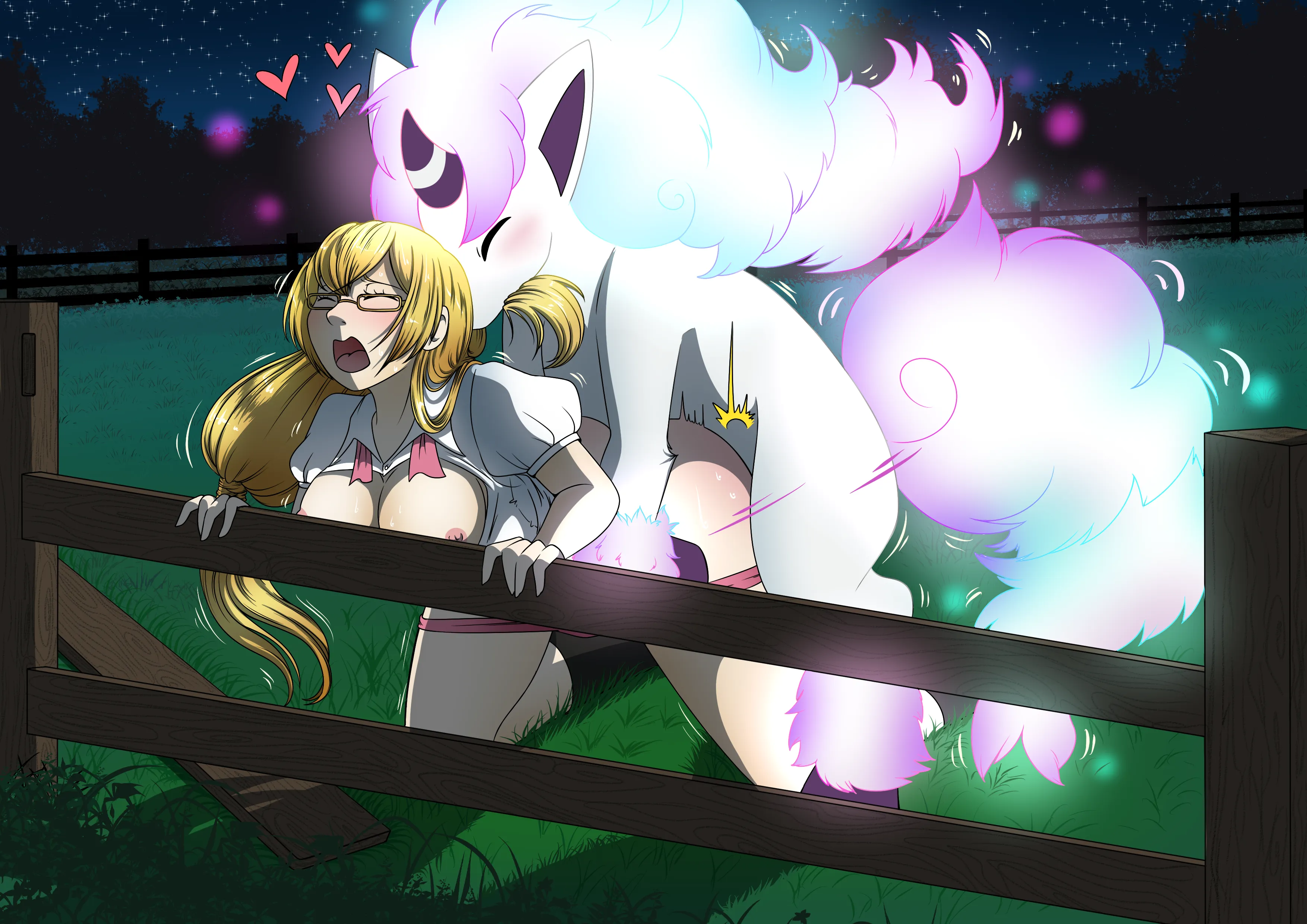 During sex, galarian ponyta glow, being brightest during ejaculation (messer-aramis)