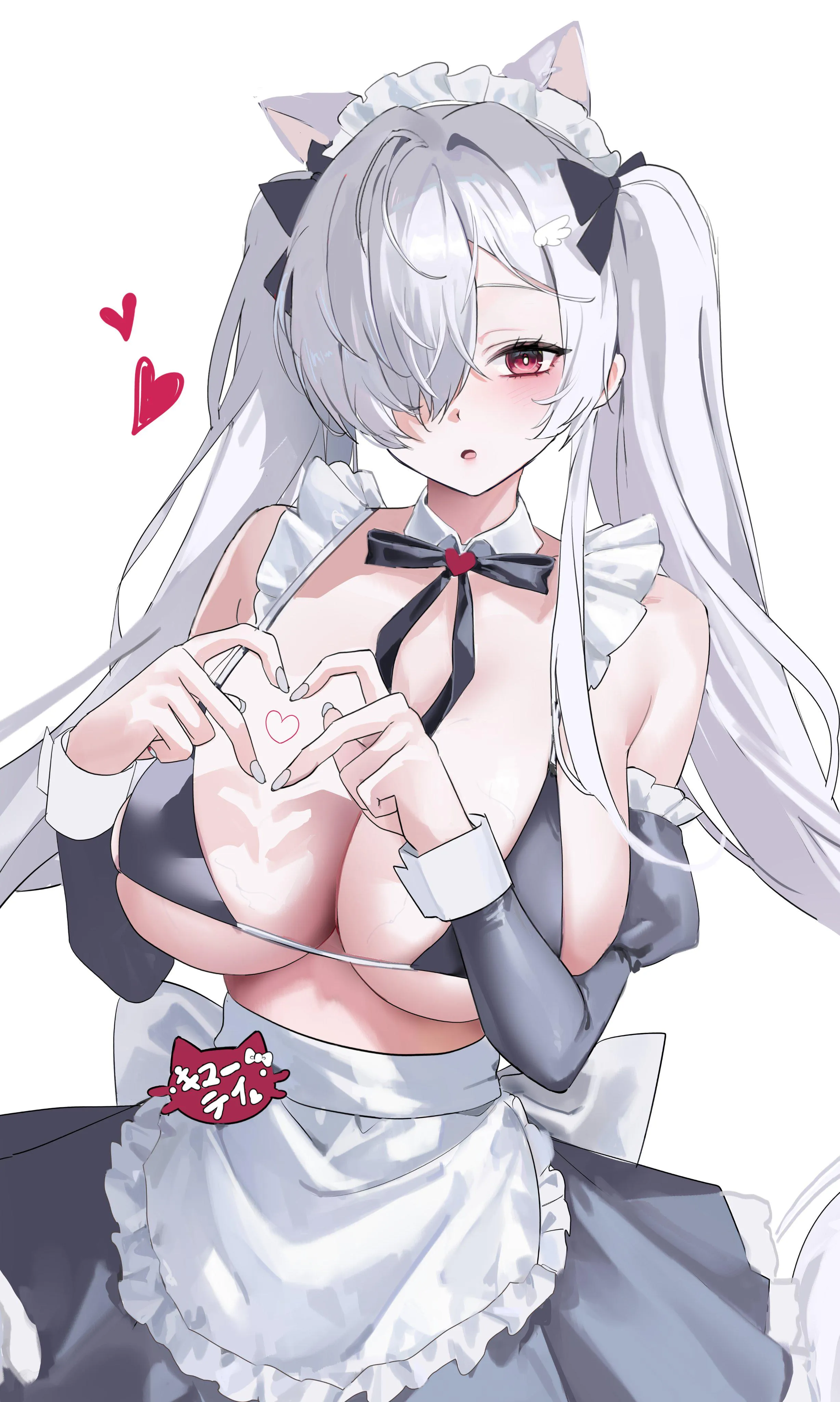Maid Cinderella making a heart [NIKKE]