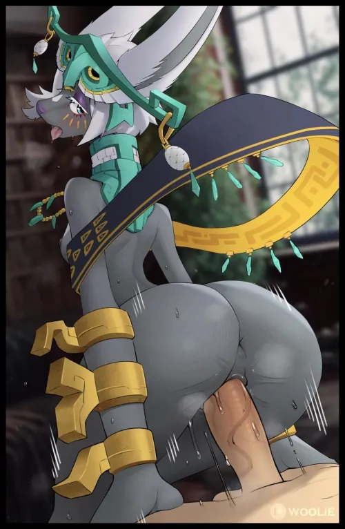 Mineru rides her steed (Woolie)