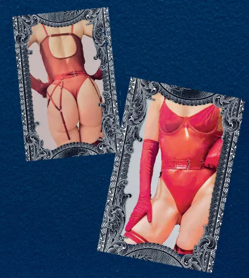 New burgundy lingerie set with gloves & garter