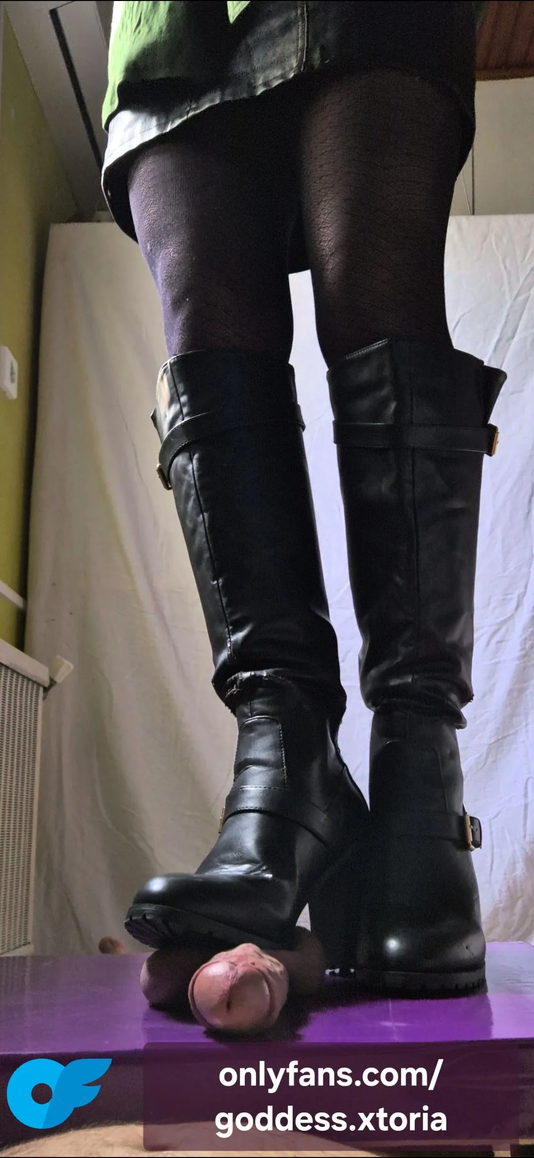 (OC) Flattening his cock and balls under my boot soles, without mercy. Why should I be kind to him?