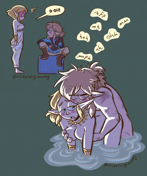 “Uh, Zelda, I can see your what-nots” (@ilikeluigibooty) [The Legend of Zelda Tears of the Kingdom]
