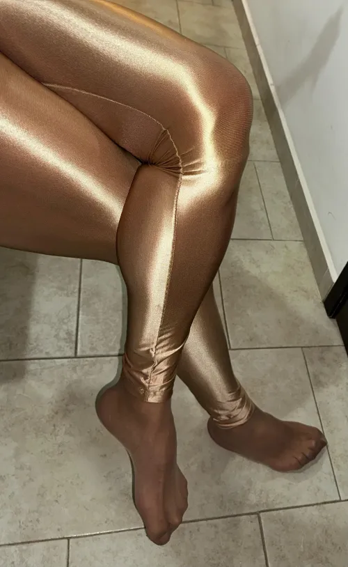 Very sexy combo of shiny spandex and nylon