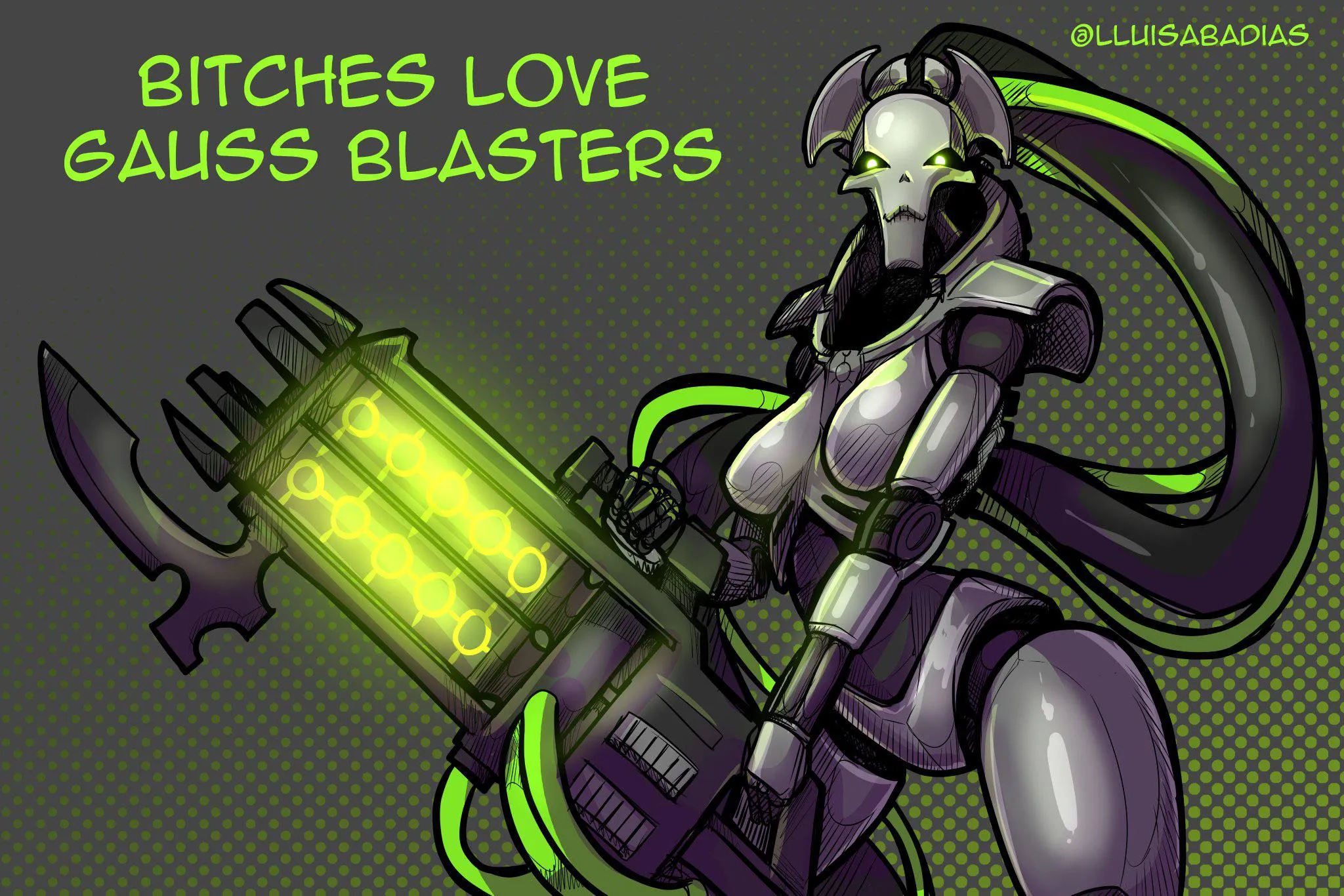 Necron Pin-Up by @LluisAbadias