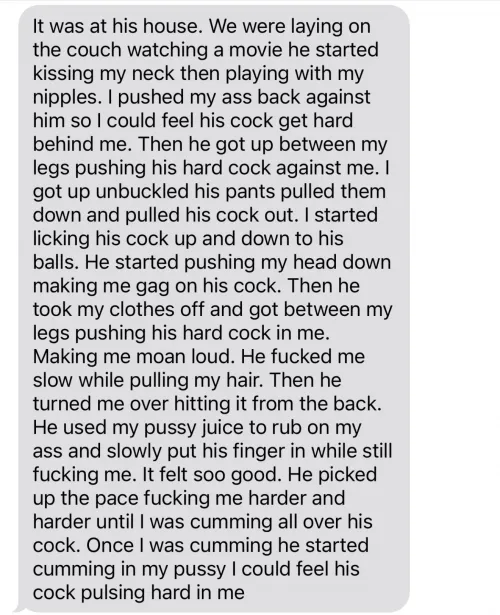 Wife’s story with her hung ex. She was already trained to be a good girl before I got her.