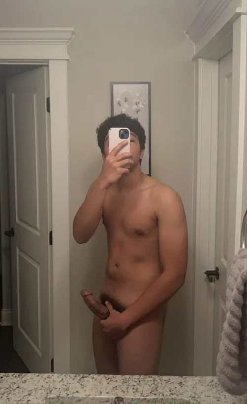 I just can’t stop stroking my long, hard cock