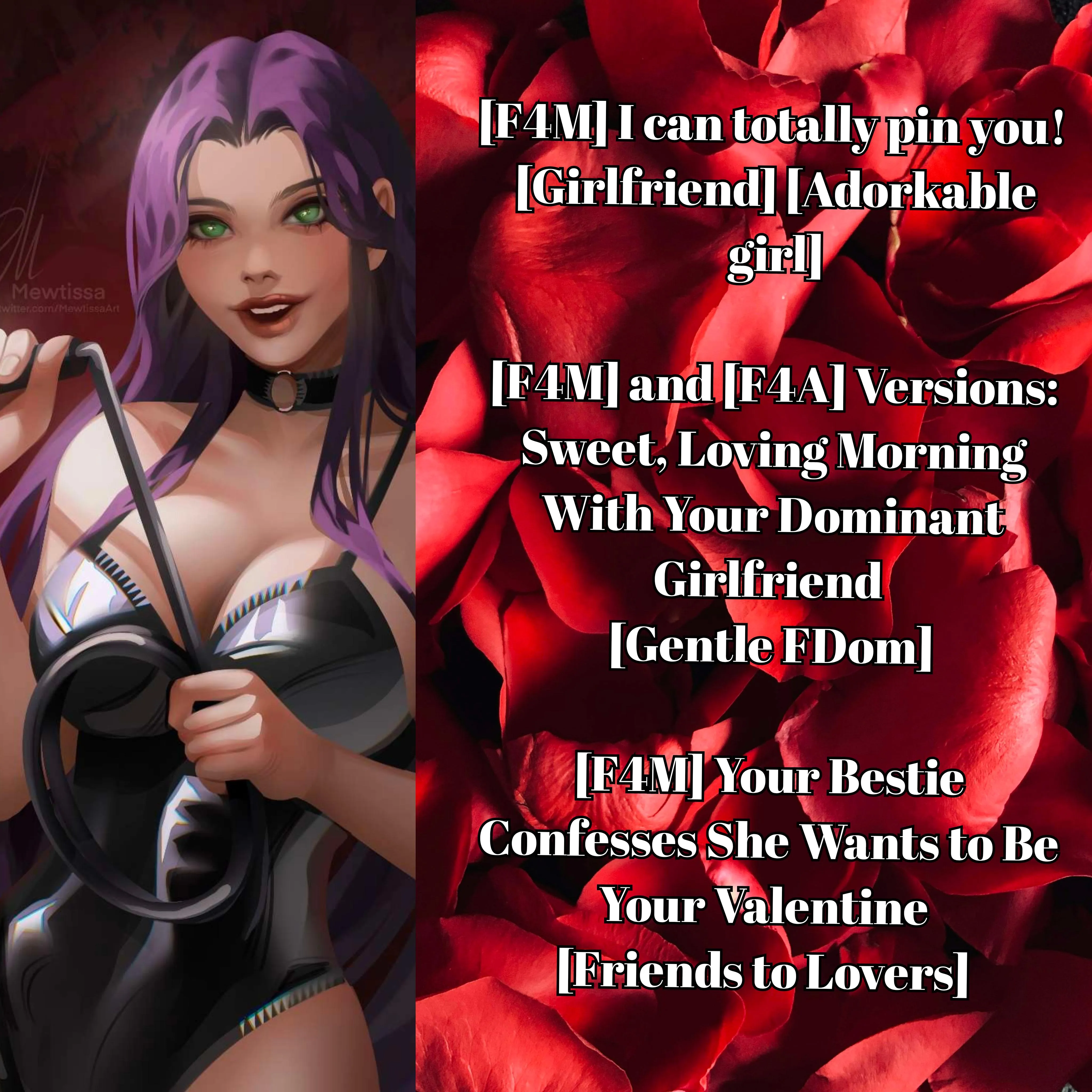 This month on Patreon! 😘 We're doing a month of gentle femdom-focused audios for February 💜🥰