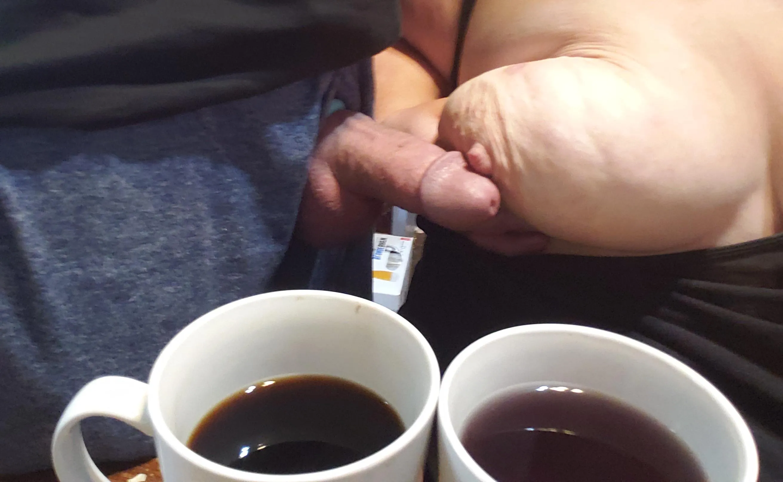 Who wants coffee? [Showing off]