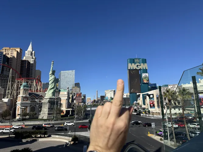 Fuck you - from the Las Vegas Strip.