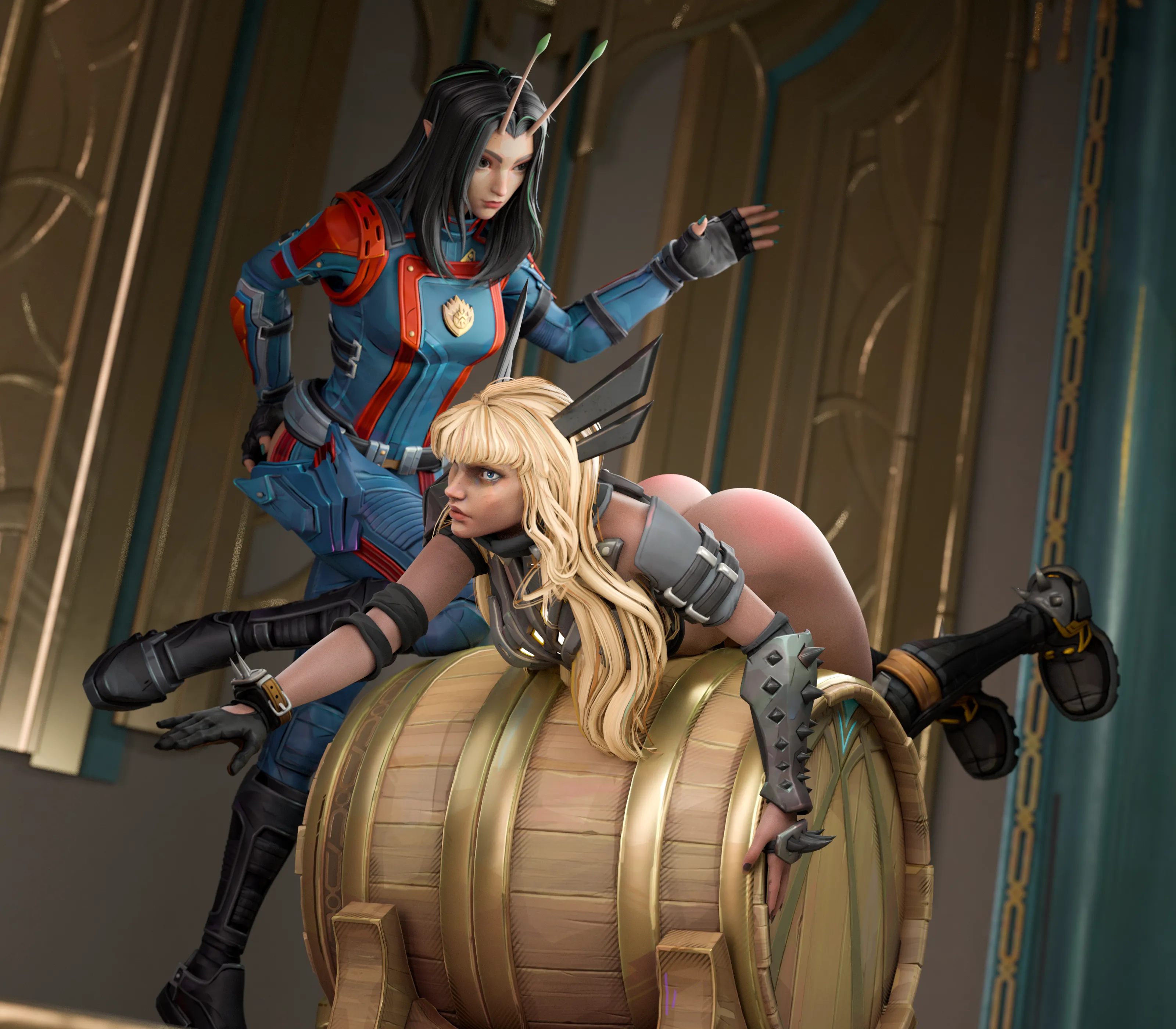 Mantis spanking Magik (KinkBlink)