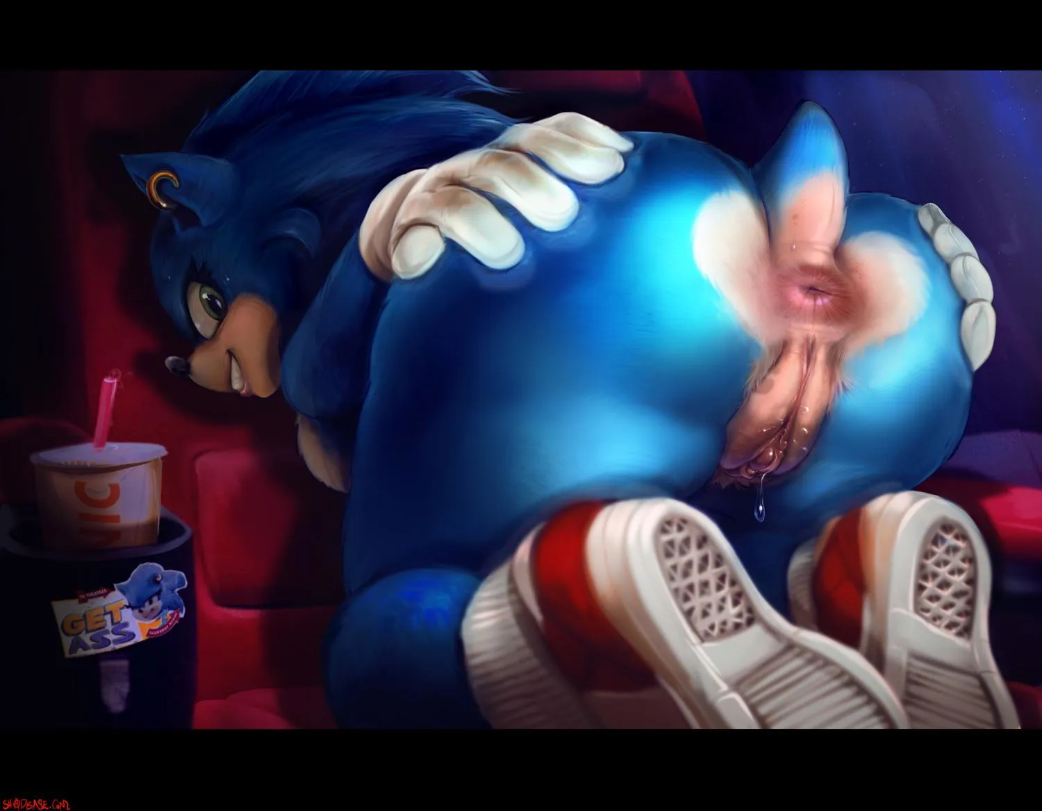 Movie Sonic opens her Butthole