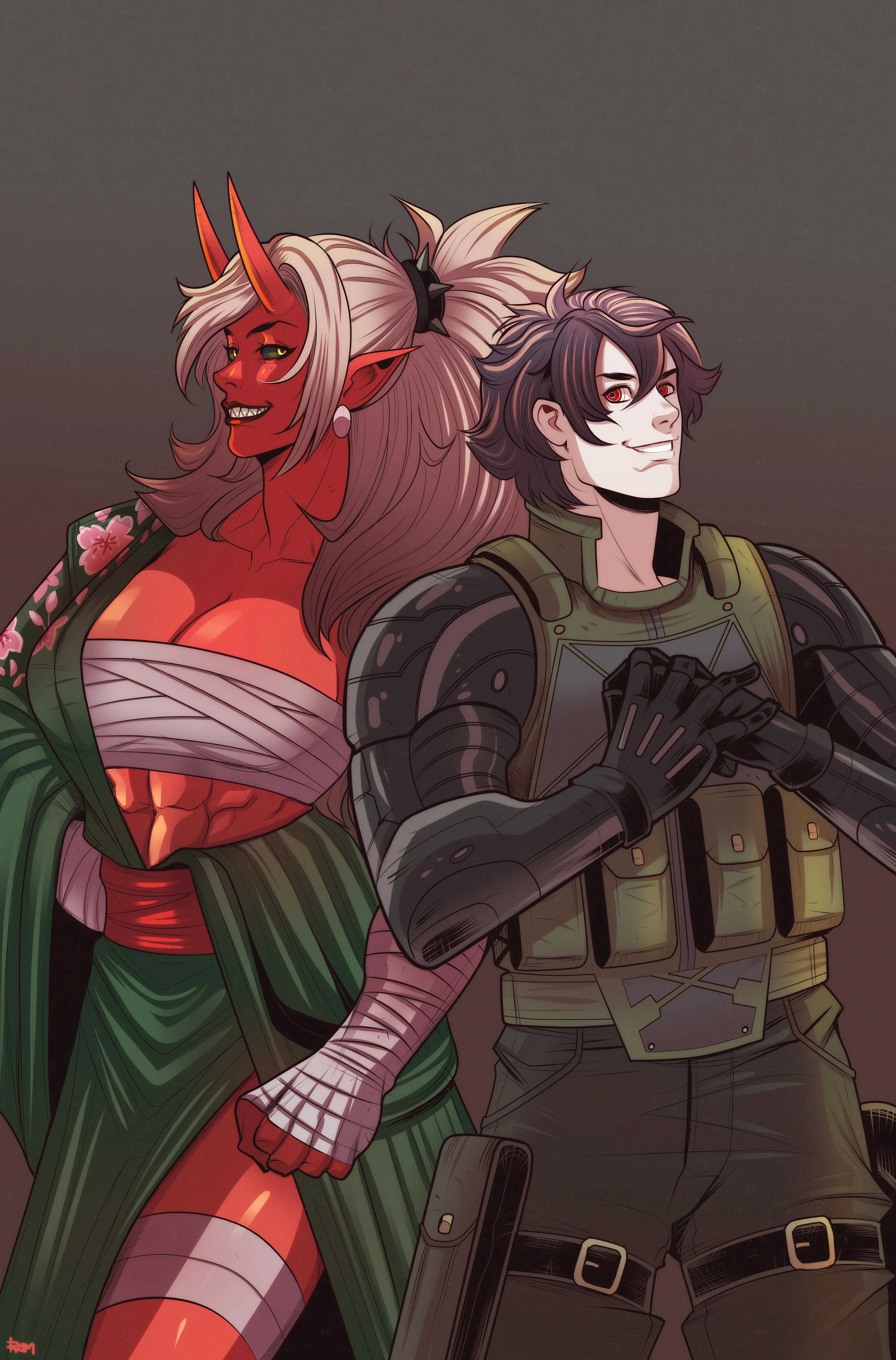 Oni and her Cyborg BF (RamArtwork)
