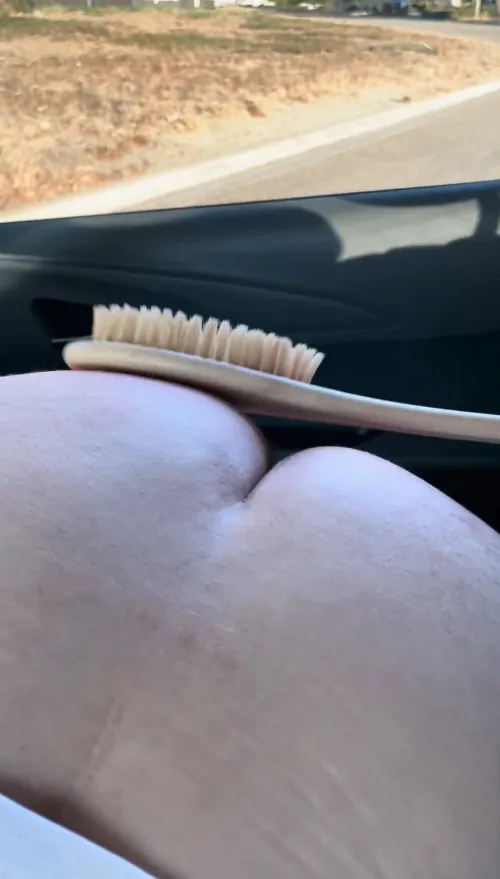 Pulled over to the side of the road to spank him