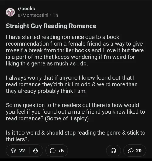 Can straight guys read romance?