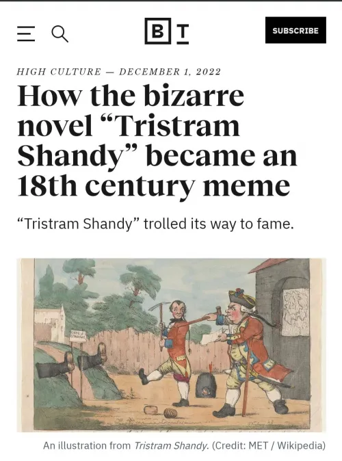 Laurence Sterne was a memelord?