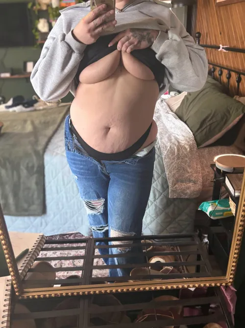 Should I pull this shirt up a little more??