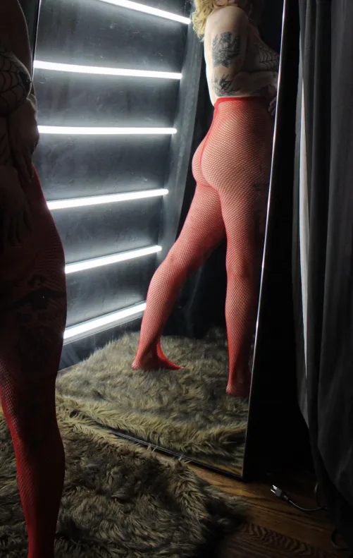 Tatted girls in fishnets >