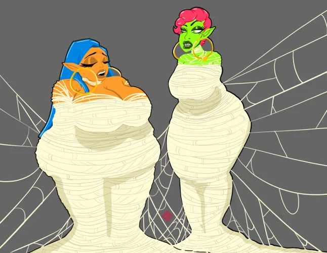 Two Elves webbed up (Original Art)