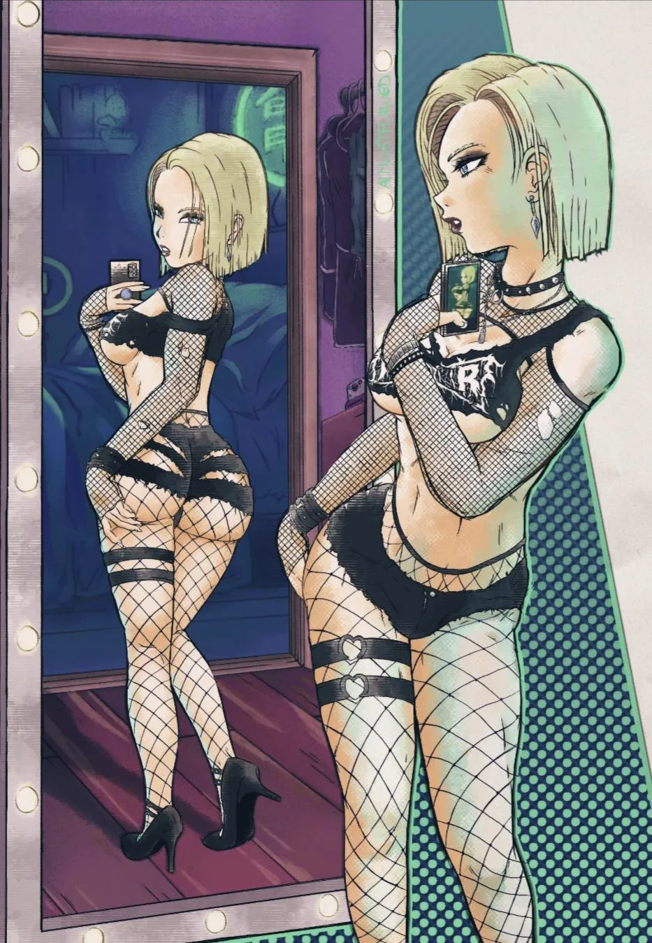 Android 18 Goth Selfie [almostflawed]