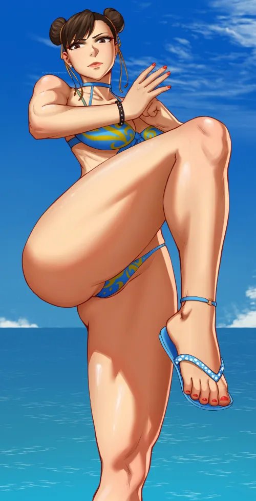 Chun-Li in flip-flops