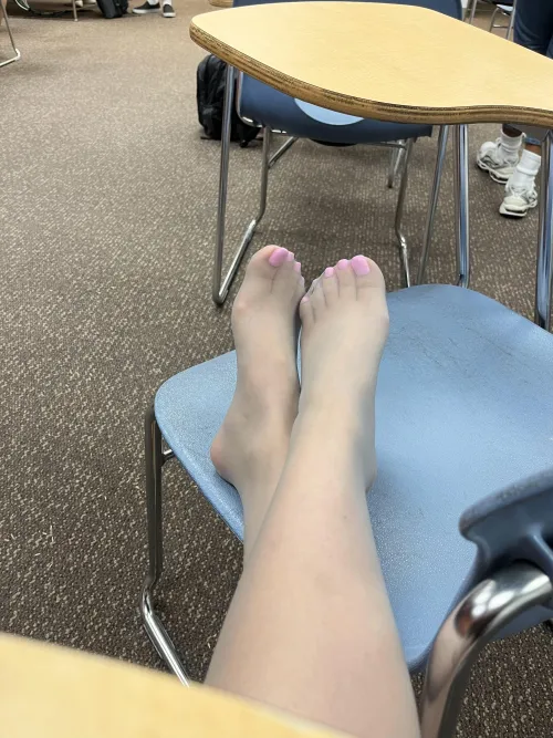 grey pantyhose in the classroom