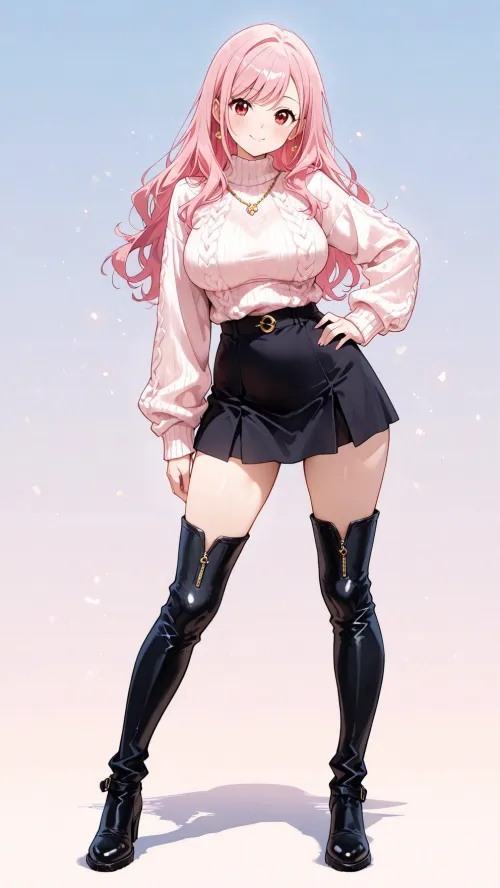 Momoka in Thigh High Boots