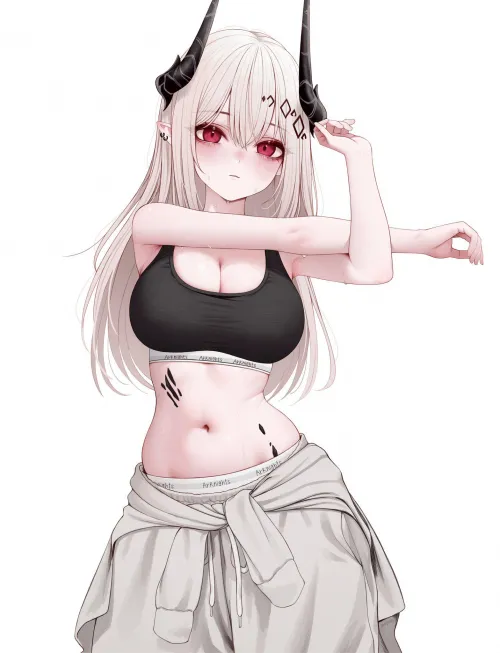 Mudrock stretching her body [Arknights]