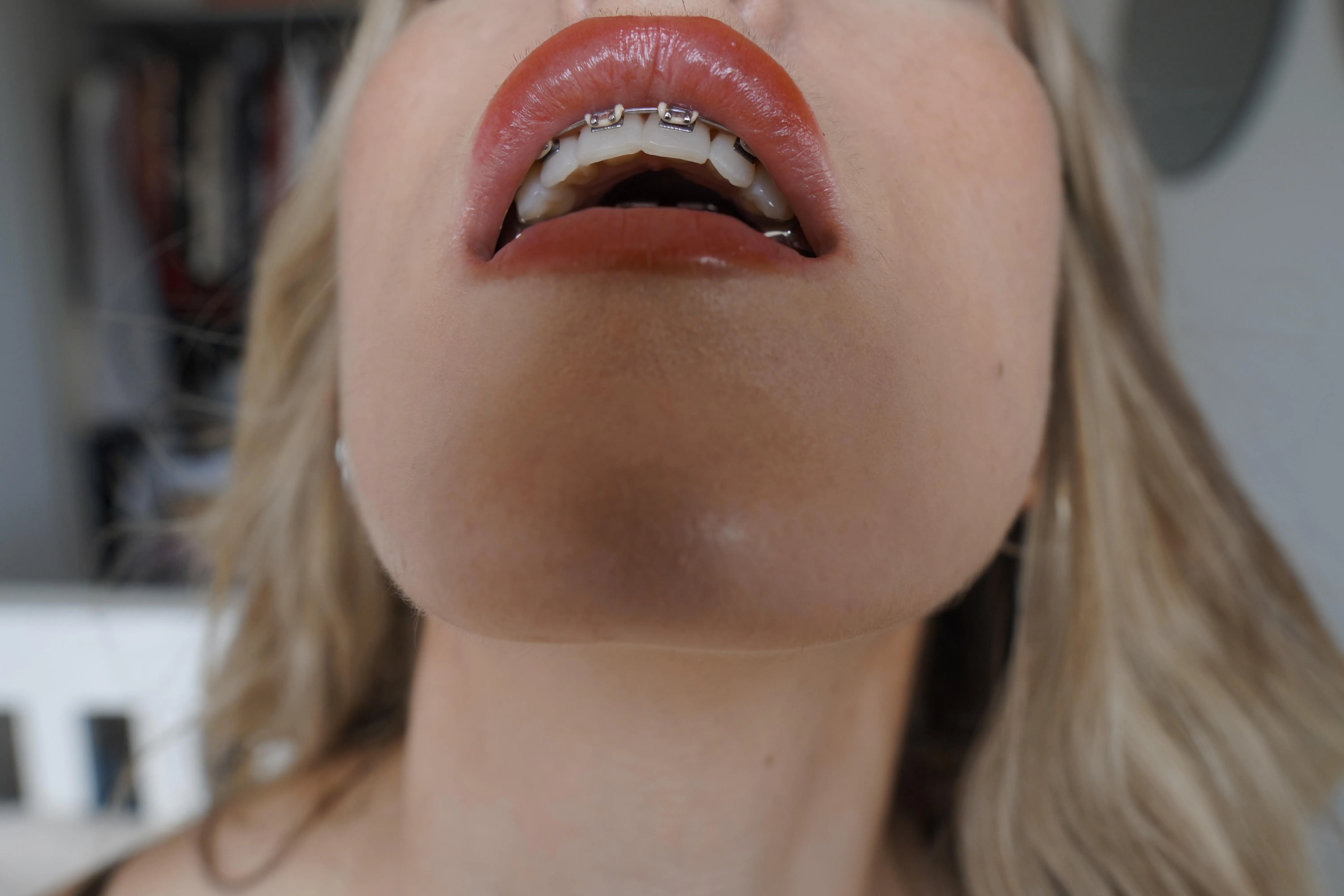 I’ll tip my head back like this, and you cover my face with your load, okay?