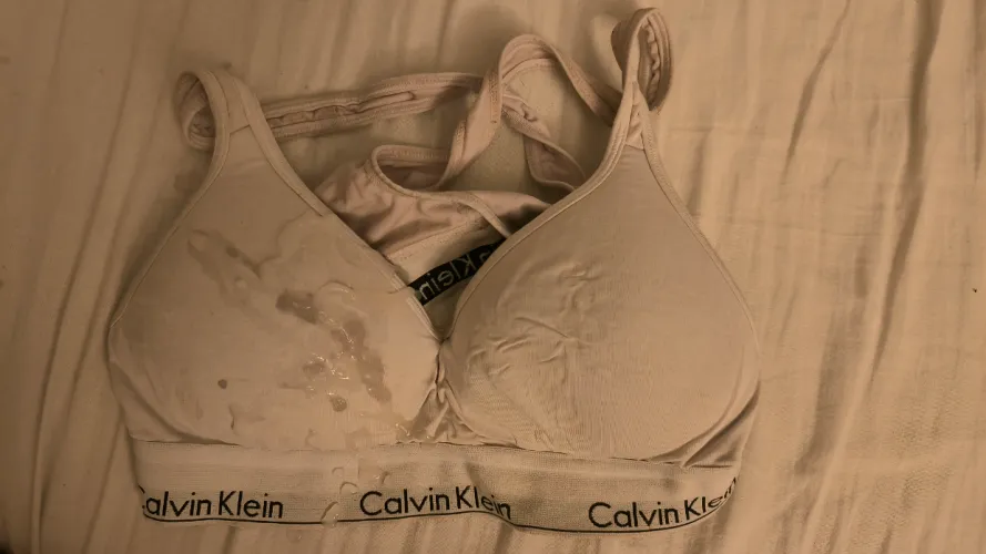 Nice cum over a classic sport bra