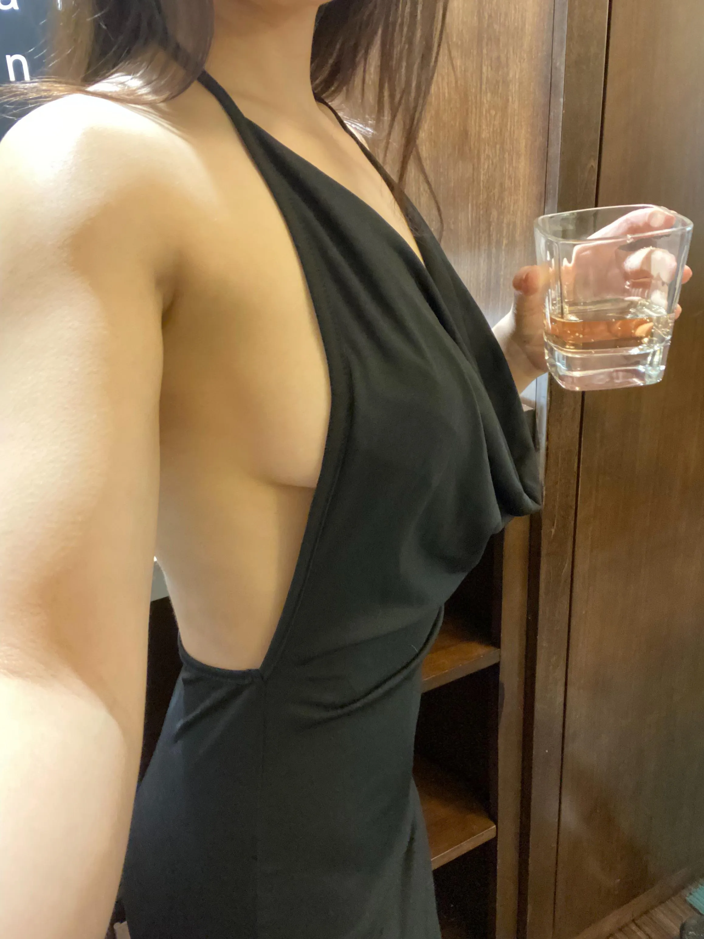 Side boob and whiskey, neat