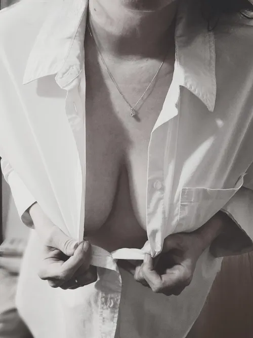 Something about boobs and a white dress shirt