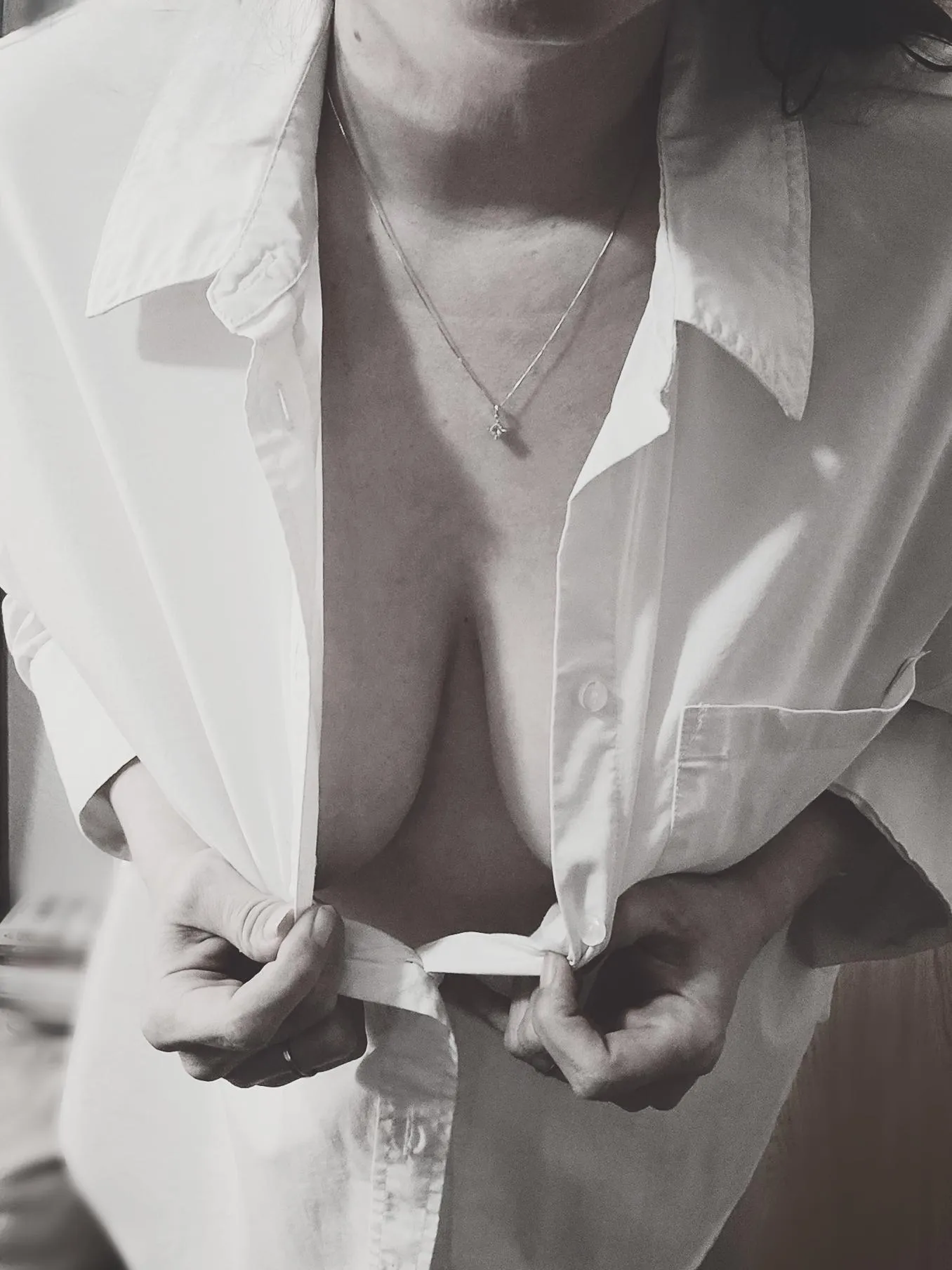 Something about boobs and a white dress shirt