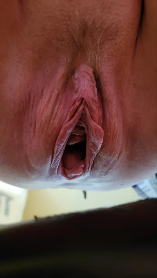 Would you like to see this swollen gapping bucket squatting down on your face.