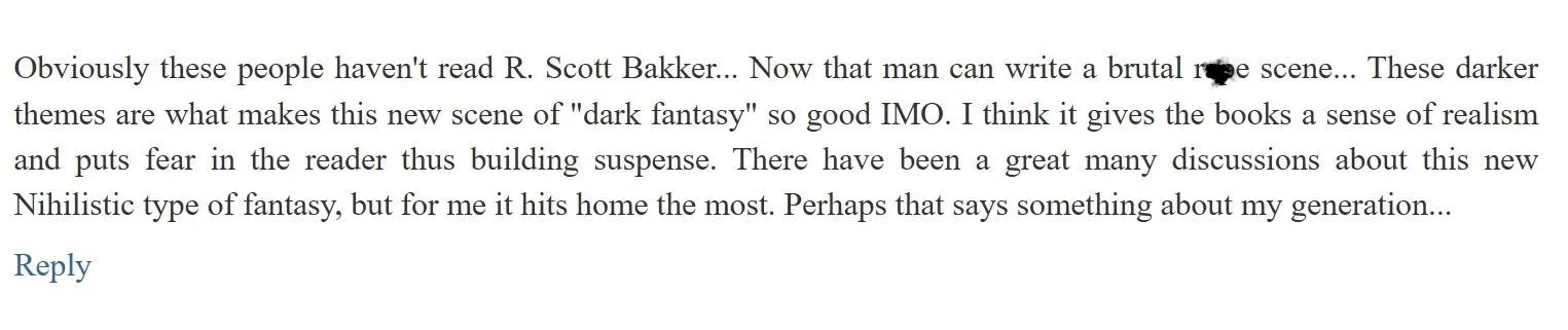 some of you fantasy mockers haven't read Bakker and it shows