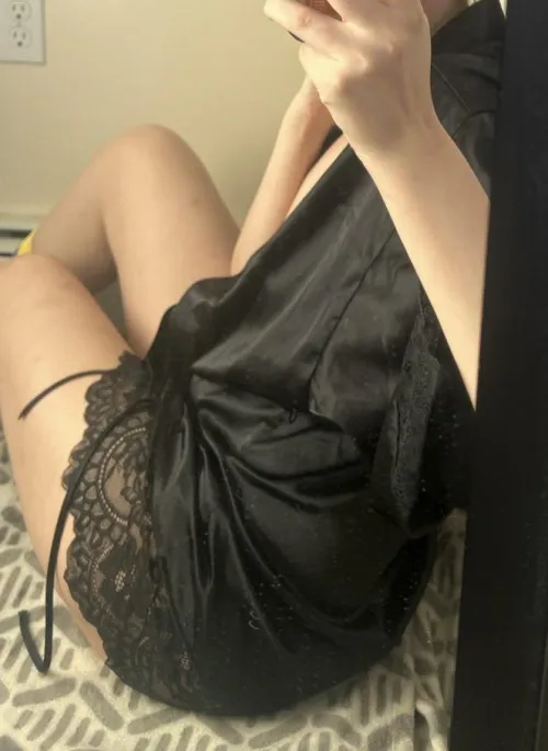 Black lingerie house coat for your eyes only 👀