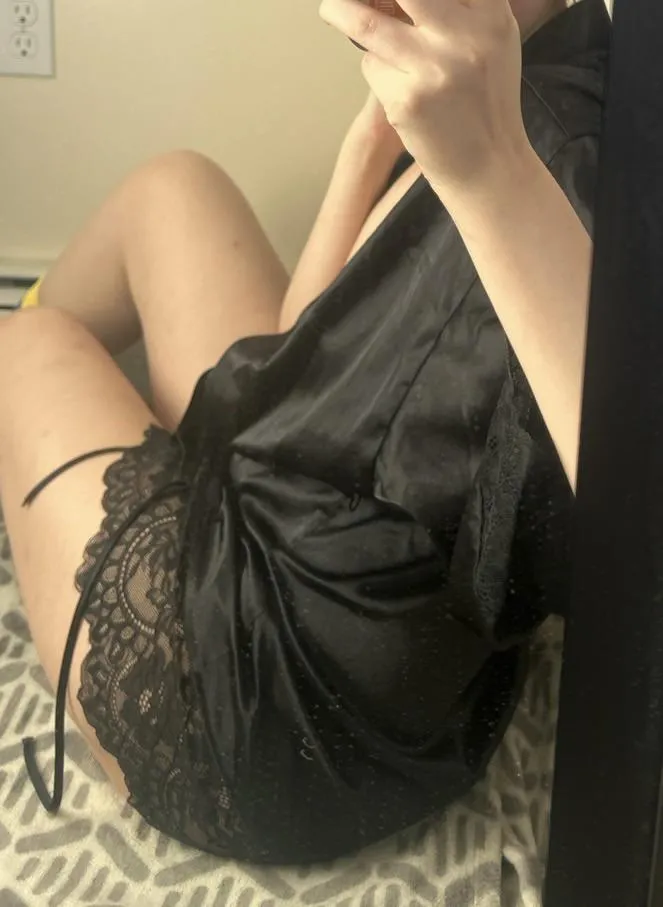 Black lingerie house coat for your eyes only 👀