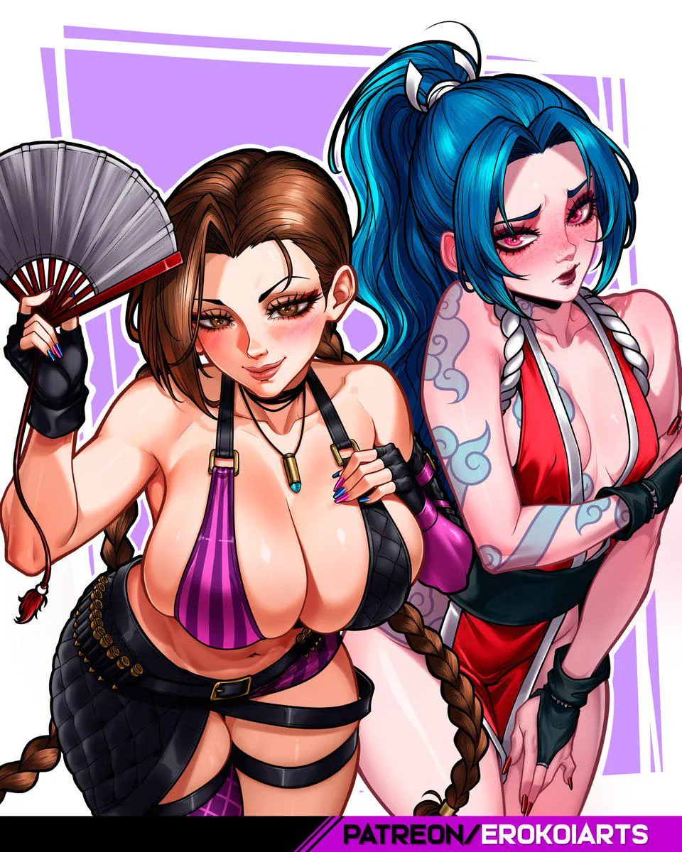 Mai Shiranui and Jinx, clothes swap. [SF6 X LOL] (Koiarts1)