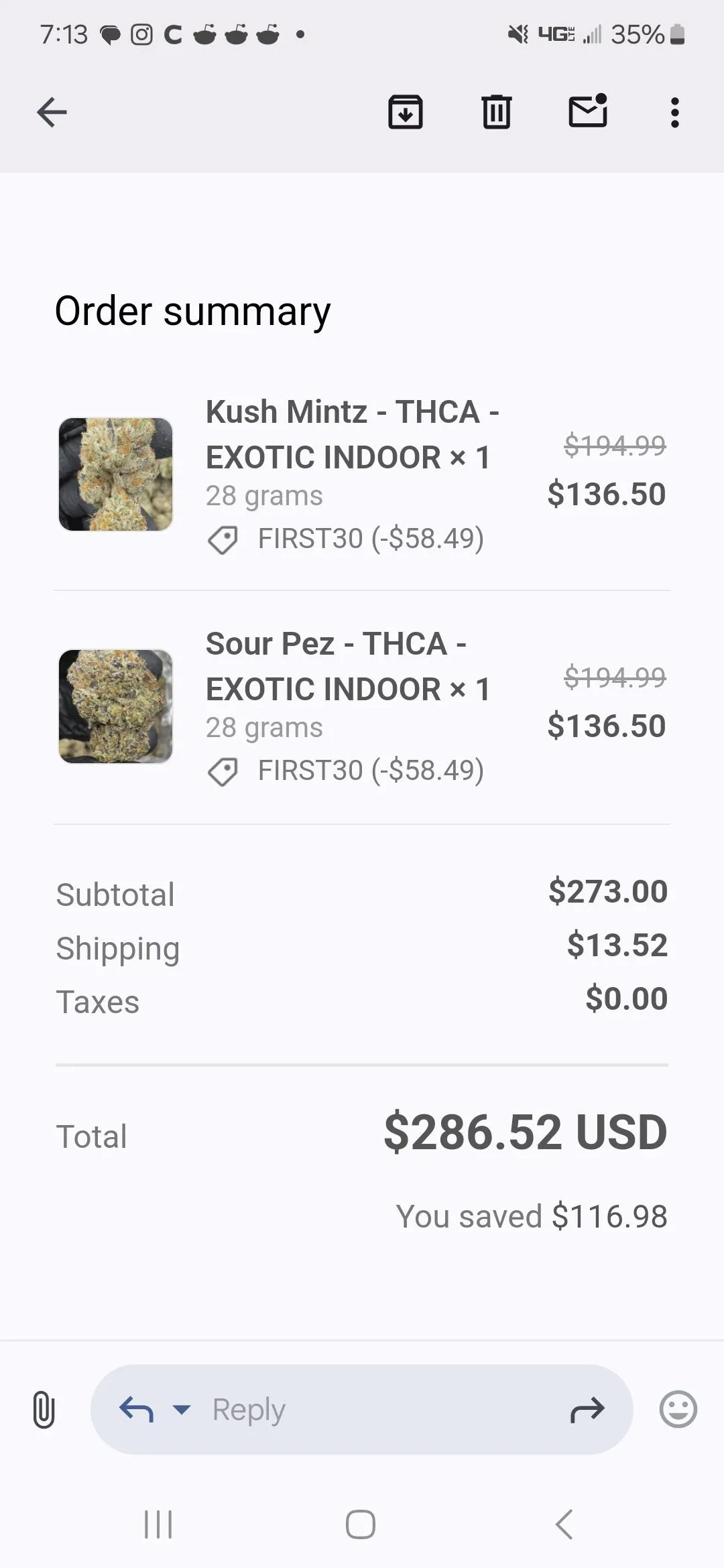 Put my first order in with gold cbd today