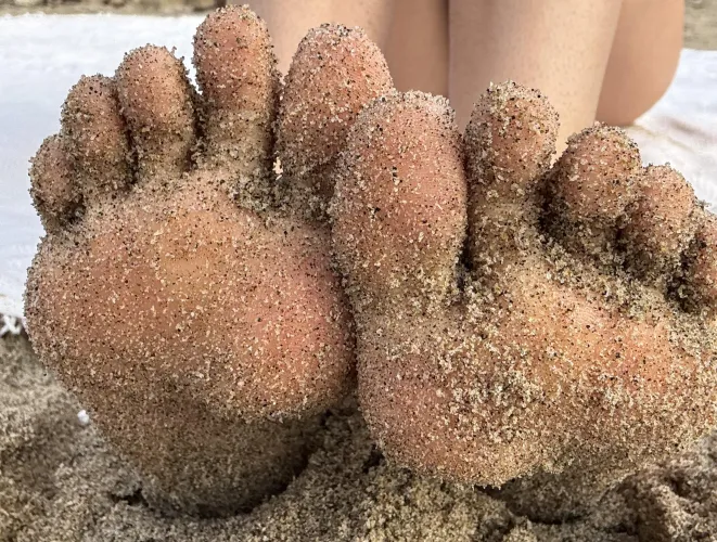 rub my sandy feet with your clean hands.