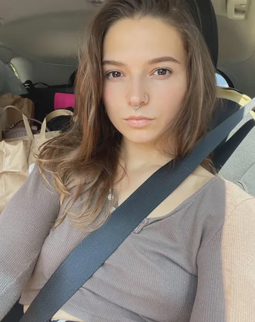 young girl with a nose piercing