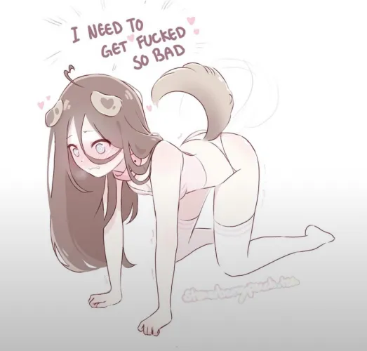 Puppy girl can’t handle being in heat