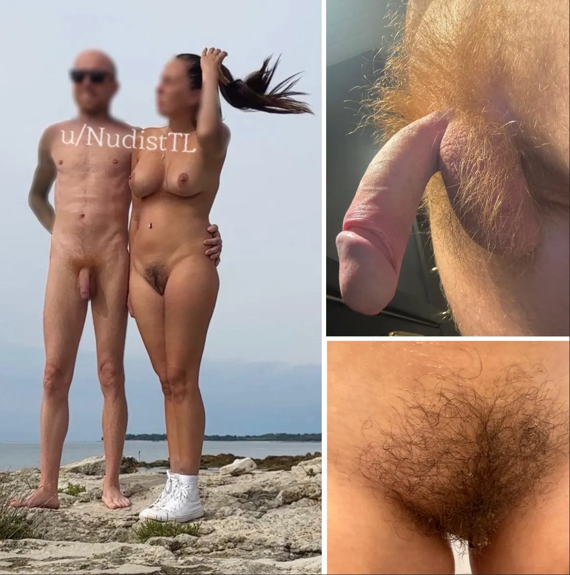 We love showing people at the nudist beach that we are a proudly hairy couple😊do you wanna have a closer look at our bushes?😘 love from your neighbors❤️🧡