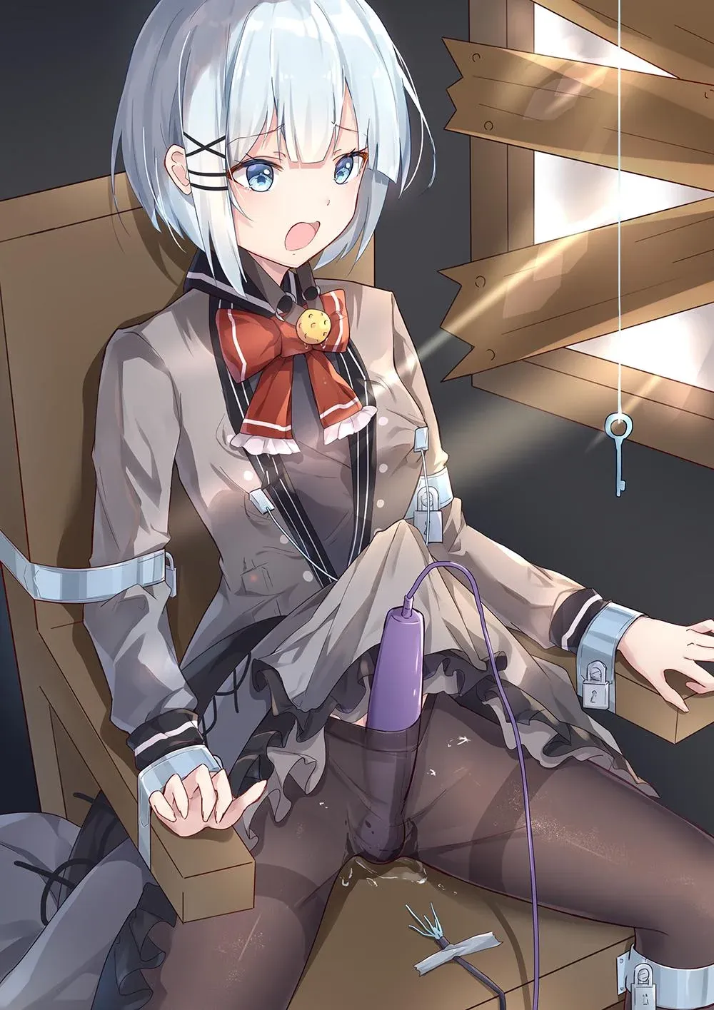 After a few hours she wont even remember about the key thats hanging in front of her