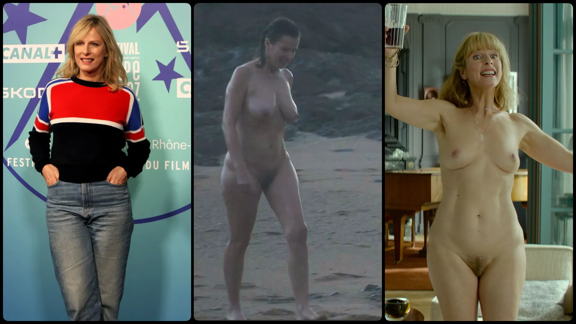 Karin Viard (59y/o French actress, full frontal at 46 & 54)