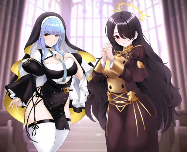 Marianne and Hinata outfit swap (Fire Emblem x Blue Archive) [Joint commission drawn by @Mhaknow]