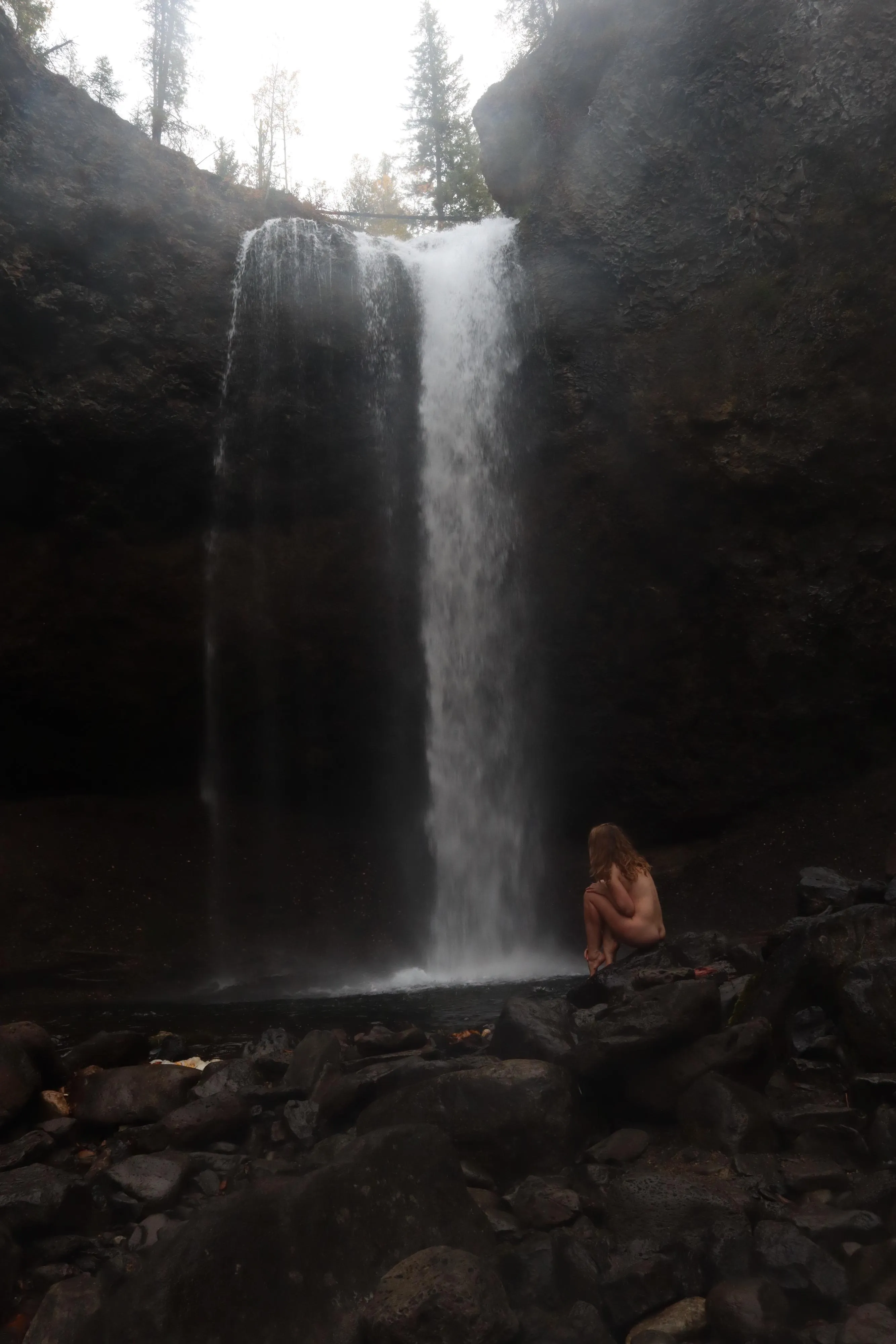 Naked adventure tip - if you sleep in your car at the trail head you can be the first one there and have the waterfall to yourself for a few hours :)
