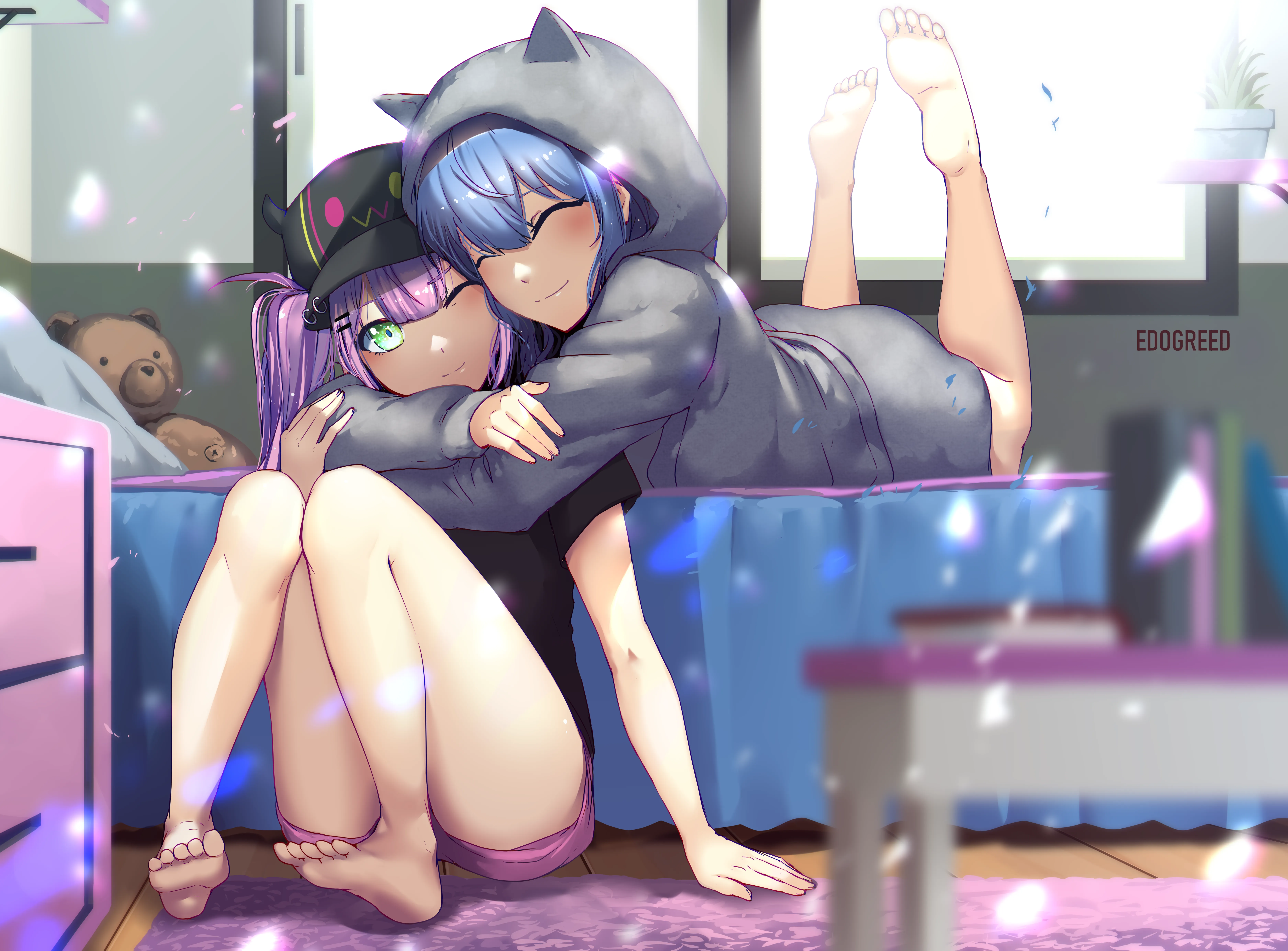 Suisei Giving Towa a Hug [Hololive]