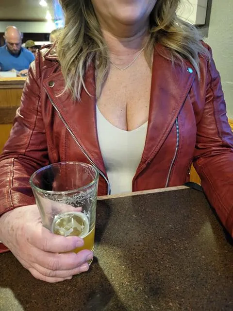 You would be just as excited as my cuckold to get this text and pic from me and my date with the message 